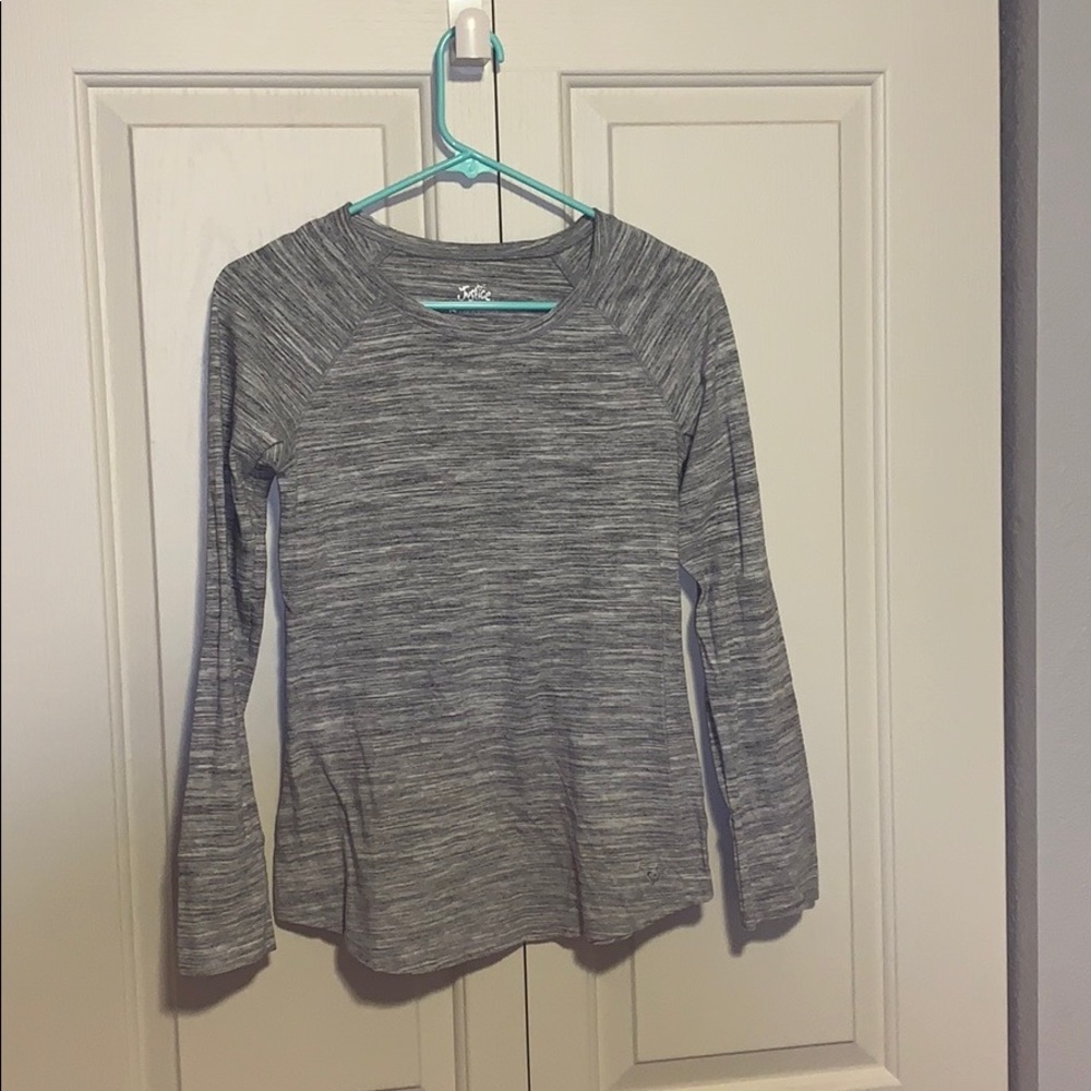 Grey/White long sleeve t-shirt (Justice)